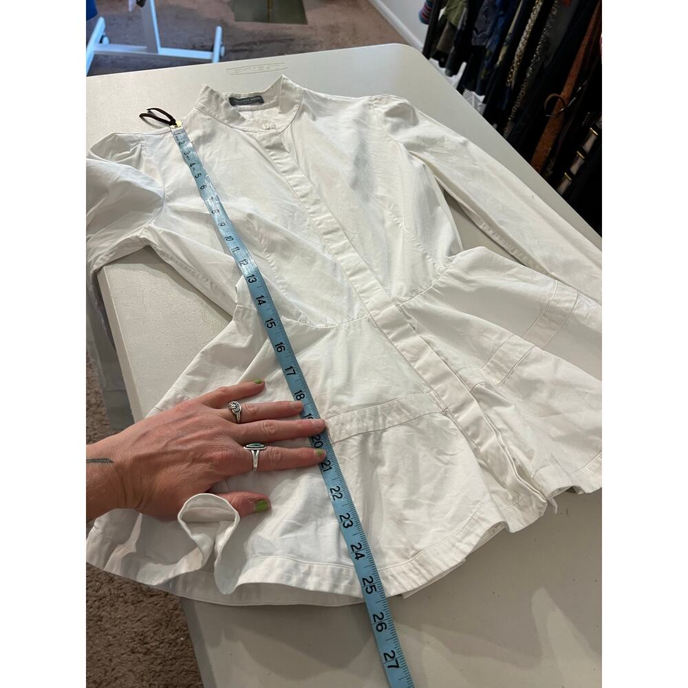 Alexander Mcqueen Italy Made White Button Down Peplum Shirt Size XS/Small - Picture 9 of 13